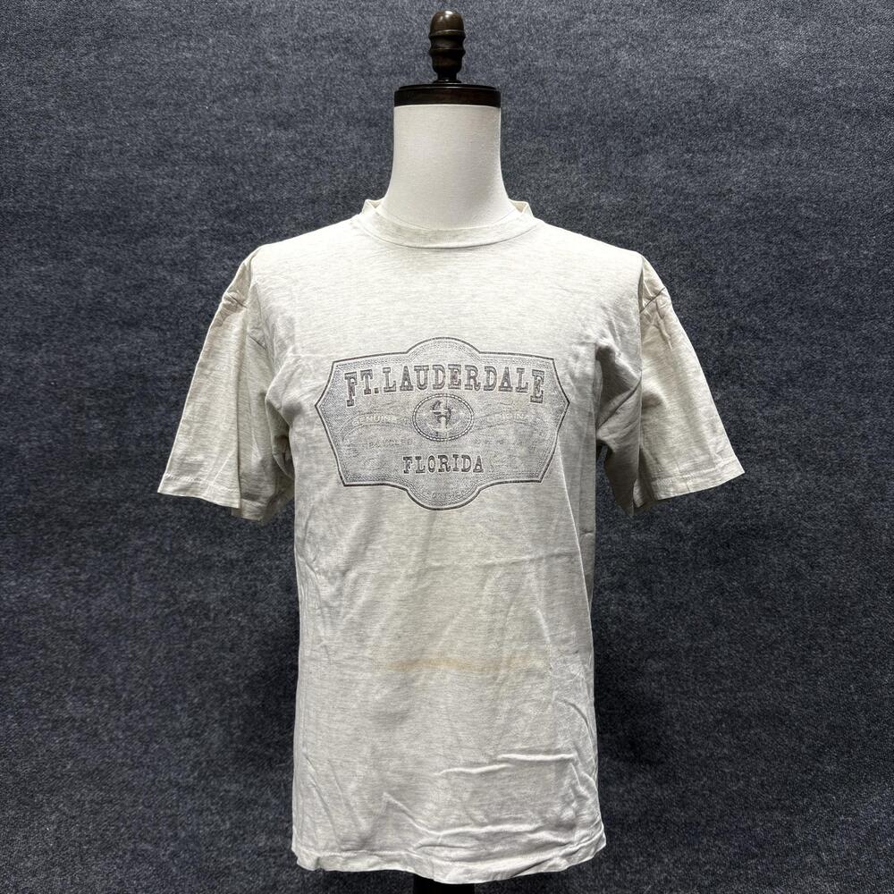 Ft Lauderdale Florida Shirt Mens Medium Gray Graphic T-Shirt Tee Travel Souvenir